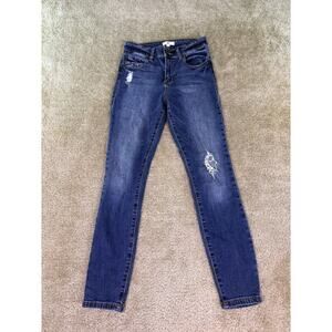 BP Ankle Denim Skinny Jeans Womens Size 25 Dark Blue Stretch Whiskered E290